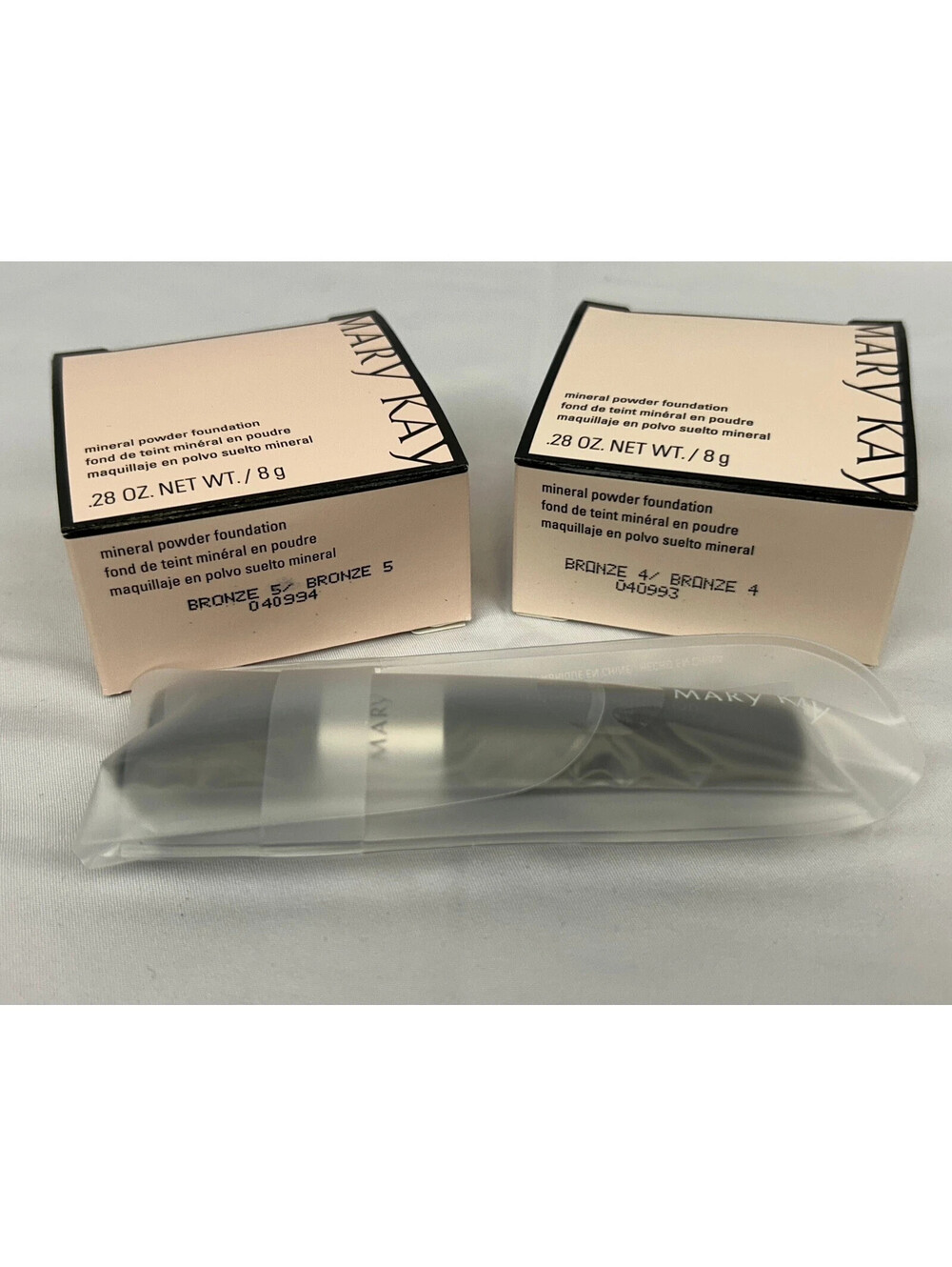 Mary Kay Mineral Powder Foundation Bronze 4 & 5 with Brush New in Box Set of 2